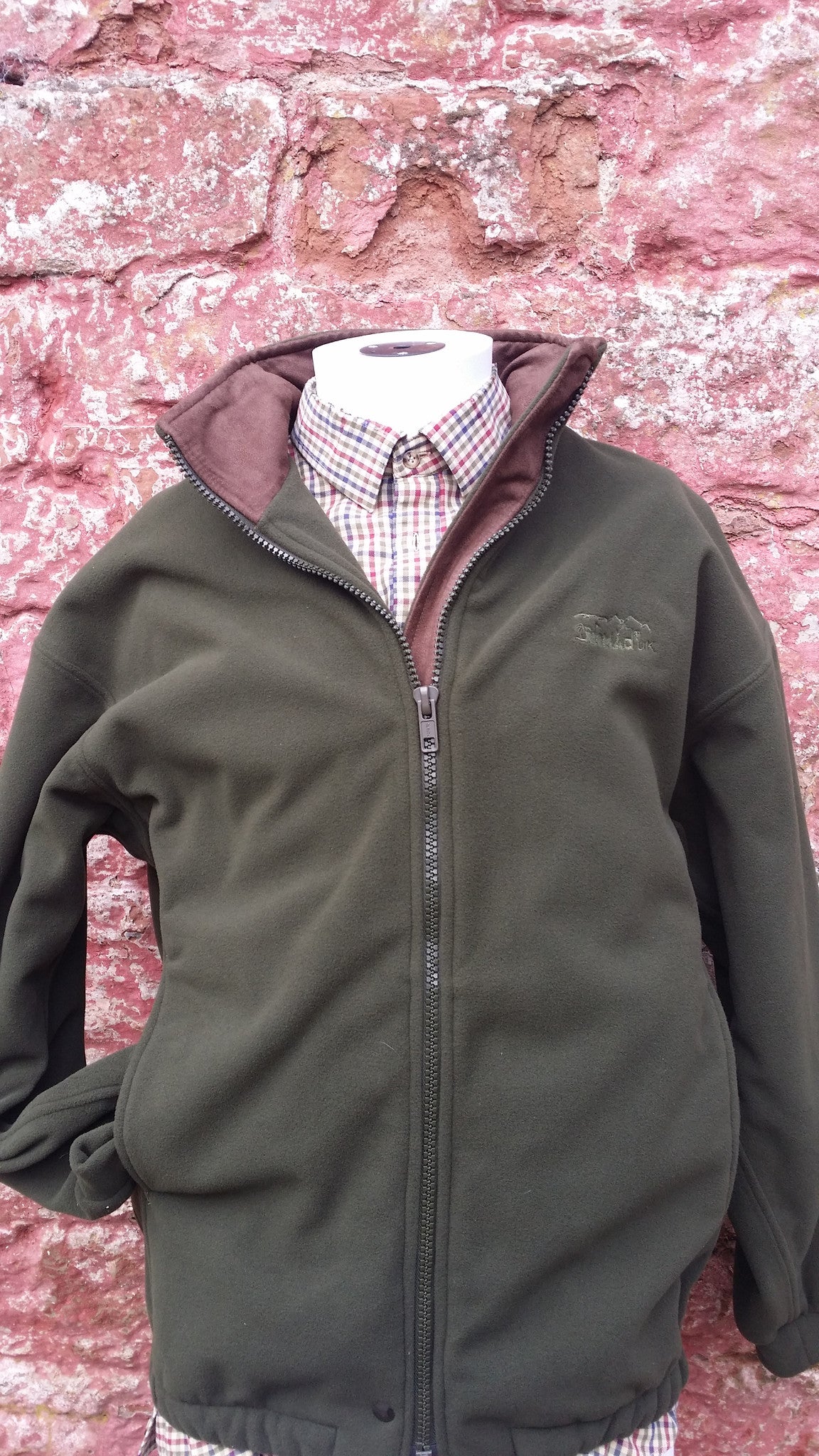 Stealth Olive Green & Khaki  Zip Country Sweater